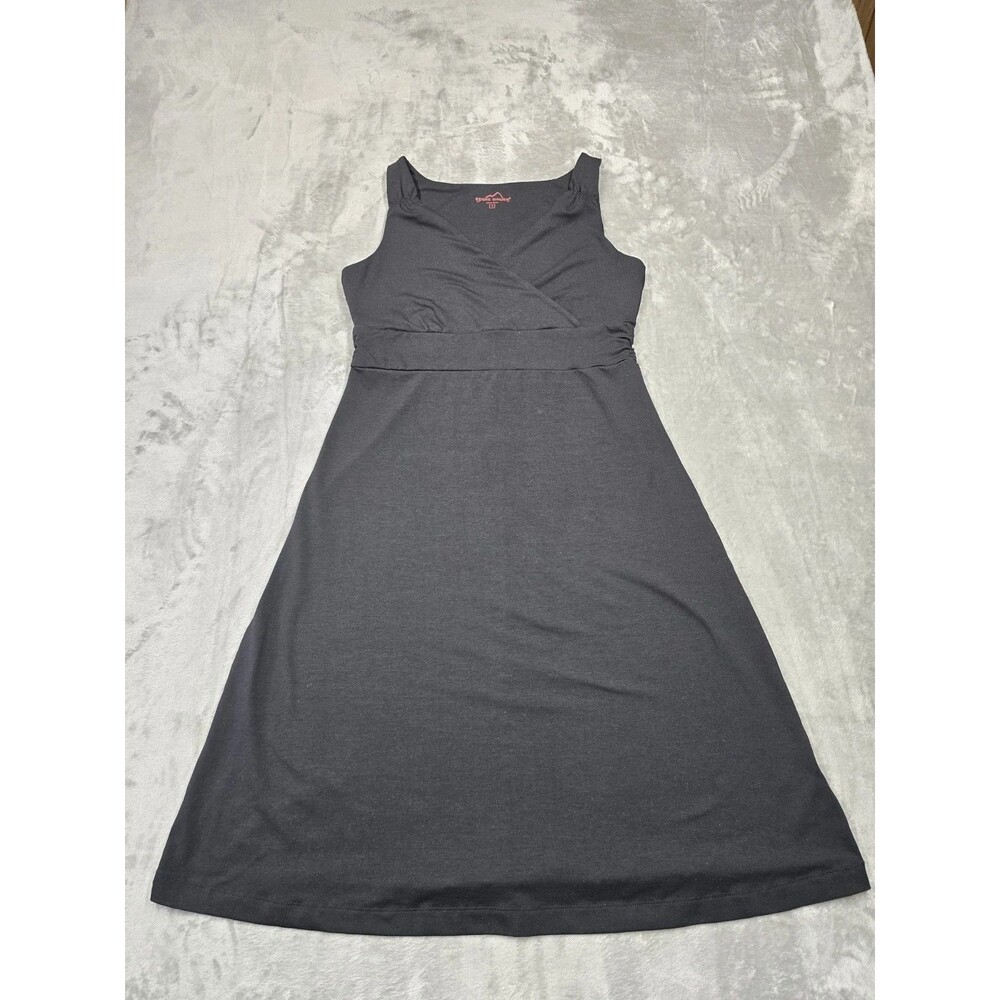 Eddie Bauer Travex Aster Crossover Dress Size M Black Sleeveless O2